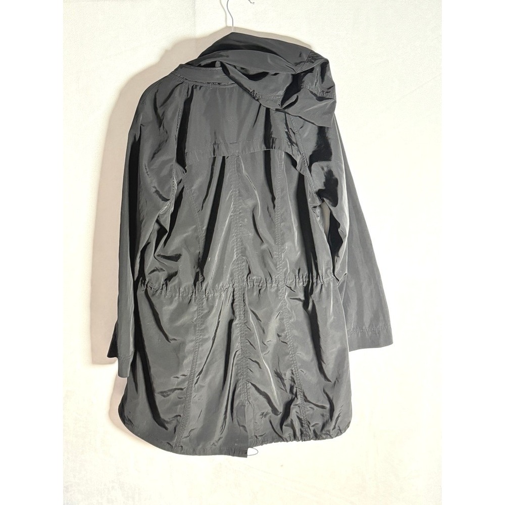 Athleta Womens Black Hooded Windbreaker Jacket Cinched Waist Full Zip Size Large - Picture 2 of 10